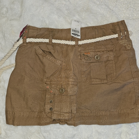 NWT! Y2k Mini Skirt Cargo Old Navy Ultra Low Waist Khaki Rope Belt 2000s NEW - Picture 4 of 16